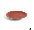 Plato Llano Ariane Terra Cerámica Rojo (Ø 27 cm) (6 Unidades)