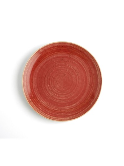 Plato Llano Ariane Terra Cerámica Rojo (Ø 27 cm) (6 Unidades)