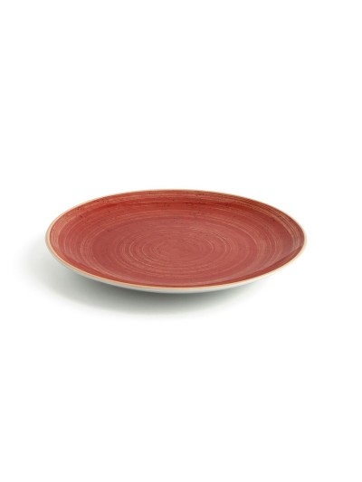 Plato Llano Ariane Terra Cerámica Rojo (Ø 27 cm) (6 Unidades)
