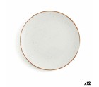 Flat plate Ariane Terra Ceramic Beige (Ø 21 cm) (12 Units)