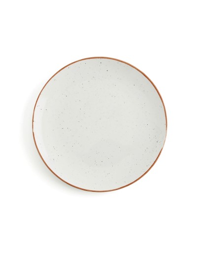 Flat plate Ariane Terra Ceramic Beige (Ø 21 cm) (12 Units)