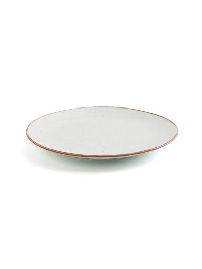 Flat plate Ariane Terra Ceramic Beige (Ø 21 cm) (12 Units)