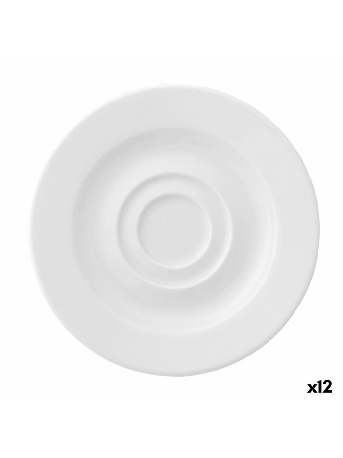 Plate Ariane Prime Espresso Ceramic White 13 cm (12 Units)