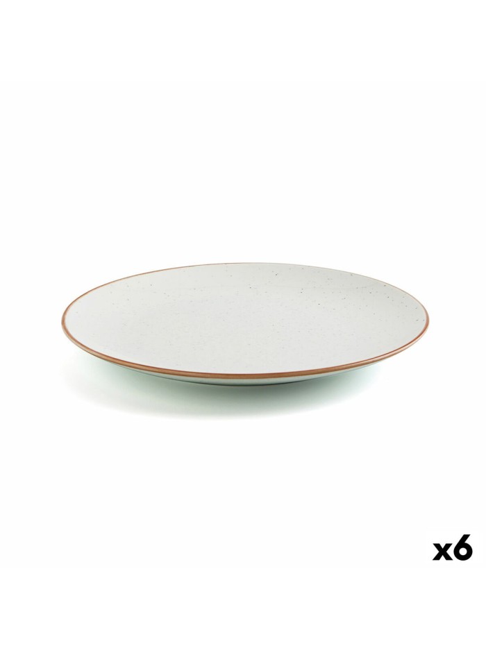 Flat plate Ariane Terra Ceramic Beige (24 cm) (6 Units)