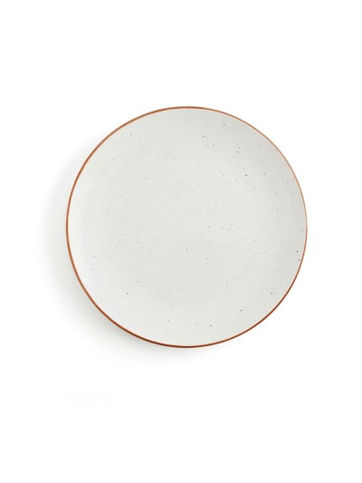 Flat plate Ariane Terra Ceramic Beige (24 cm) (6 Units)