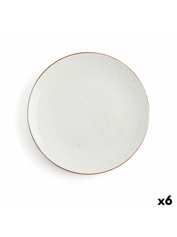 Flat plate Ariane Terra Ceramic Beige (Ø 27 cm) (6 Units)