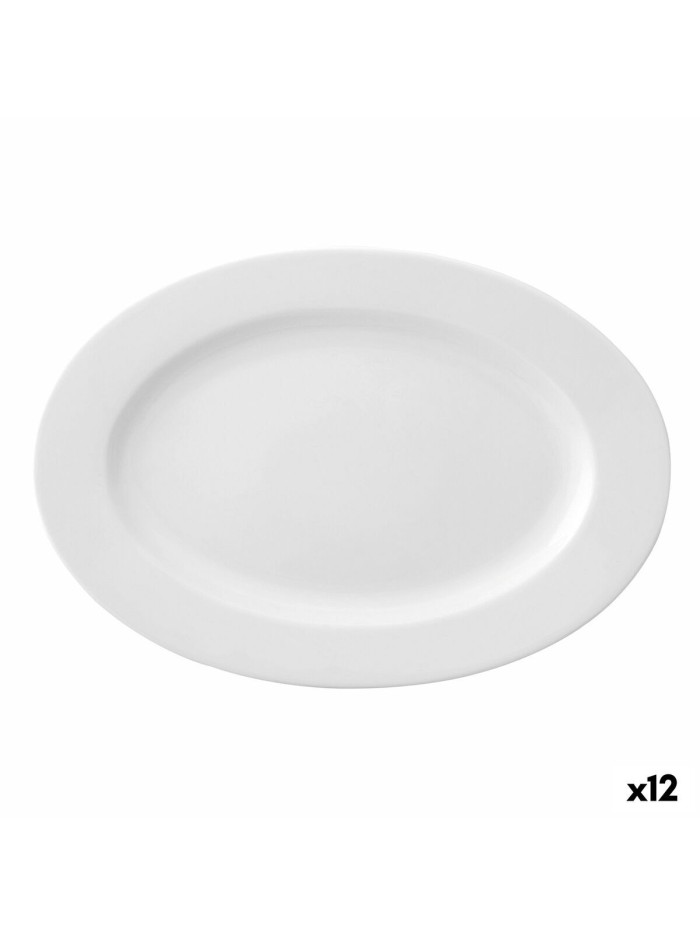 Assiette plate Ariane Prime Oblongue Céramique Blanc (22 x 20 cm) (12 Unités)