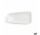 Assiette plate Ariane Vital Rectangulaire Céramique Blanc (38 x 20,4 cm) (6 Unités)