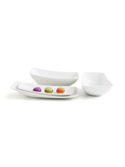 Plato Llano Ariane Vital Rectangular Cerámica Blanco (38 x 20,4 cm) (6 Unidades)