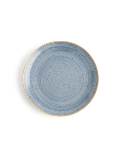 Plato Llano Ariane Terra Azul Cerámica Ø 21 cm (12 Unidades)