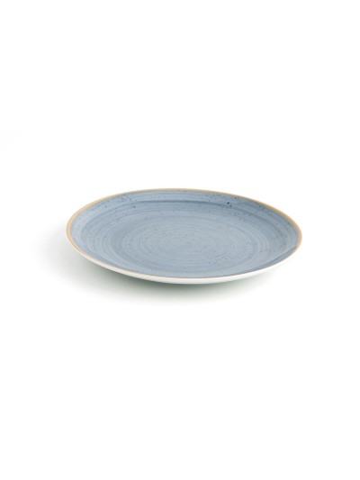 Plato Llano Ariane Terra Azul Cerámica Ø 21 cm (12 Unidades)