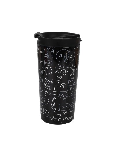 Thermal Cup with Lid iTotal Mathematics Double wall Black Stainless steel 350 ml