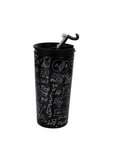 Taza Termo con Tapa iTotal Mathematics Doble pared Negro Acero Inoxidable 350 ml