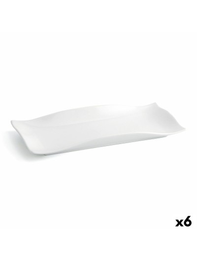 Plato Llano Quid Gastro Fun 29,5 x 11 x 3 cm Cerámica Blanco (6 Unidades)