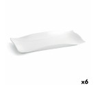 Assiette plate Quid Gastro Fun 29,5 x 11 x 3 cm Céramique Blanc (6 Unités)