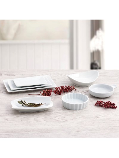 Assiette plate Quid Gastro Fun 29,5 x 11 x 3 cm Céramique Blanc (6 Unités)