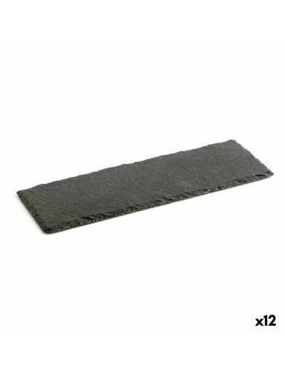 Bandeja de Cerámica Efecto Pizarra Quid Gastro Fun Negro (30 x 10 cm) (12 Unidades)