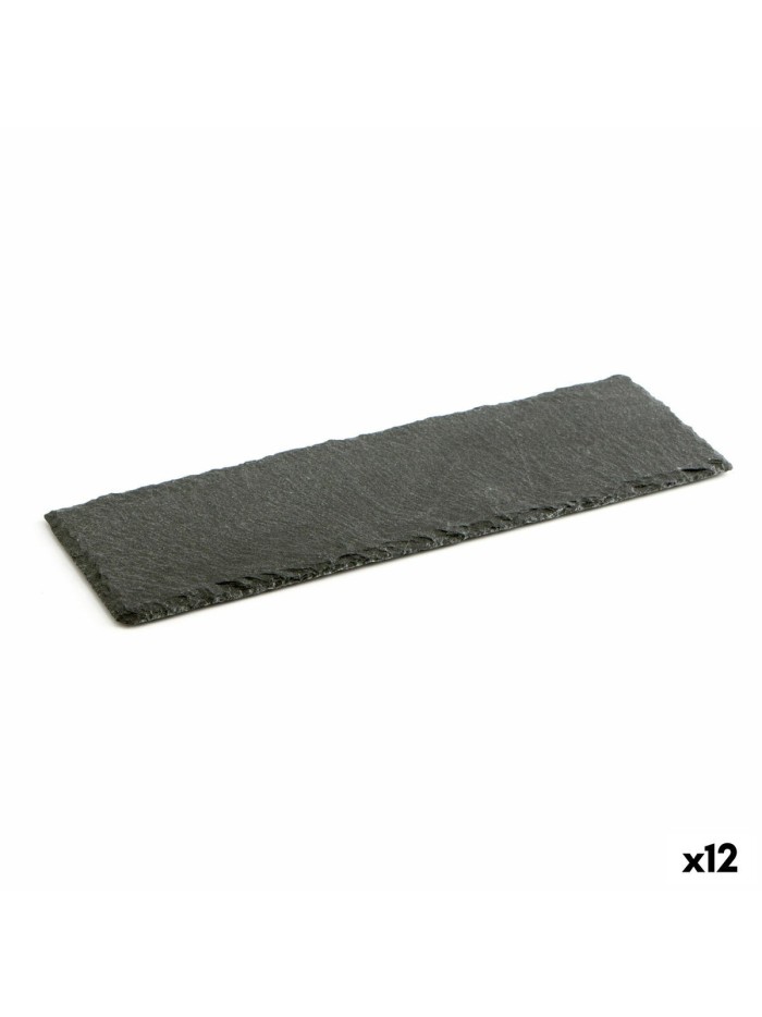 Bandeja de Cerámica Efecto Pizarra Quid Gastro Fun Negro (30 x 10 cm) (12 Unidades)