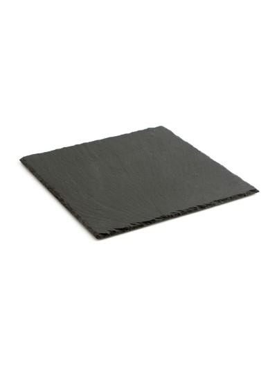 Bandeja de Cerámica Efecto Pizarra Quid Gastro Fun Negro (25 x 25 cm) (12 Unidades)