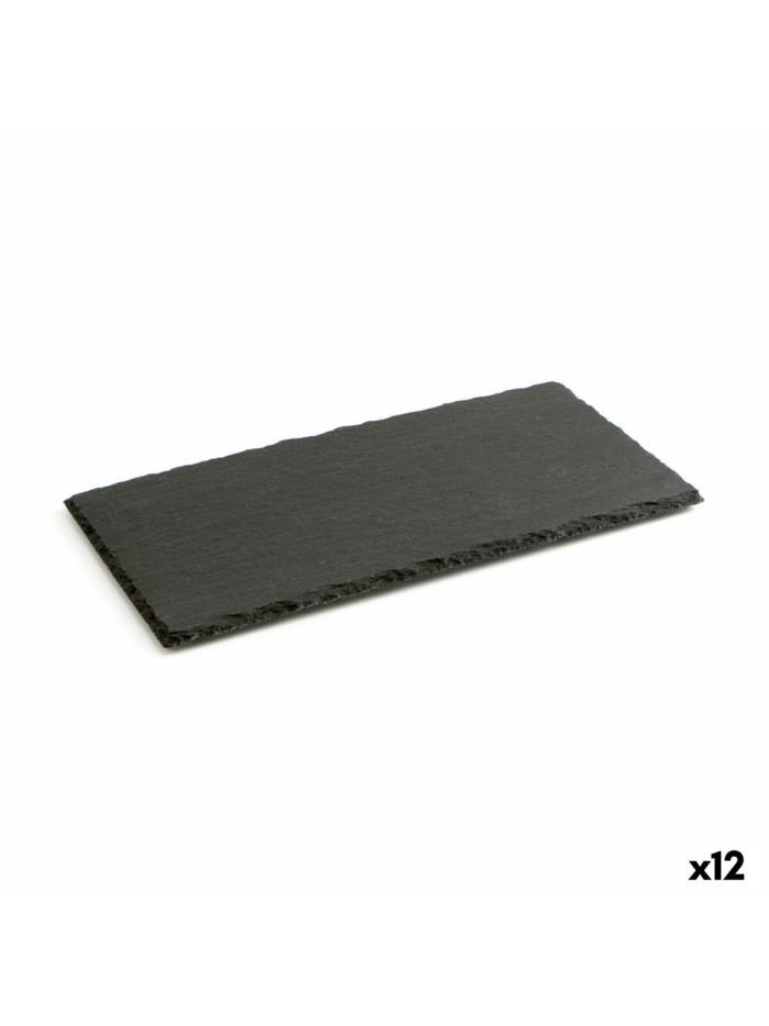 Plateau en Céramique Effet Ardoise Quid Gastro Fun Noir (32 x 17 cm) (12 Unités)
