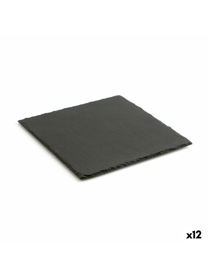 Plateau en Céramique Effet Ardoise Quid Gastro Fun Noir (30 x 30 cm) (12 Unités)