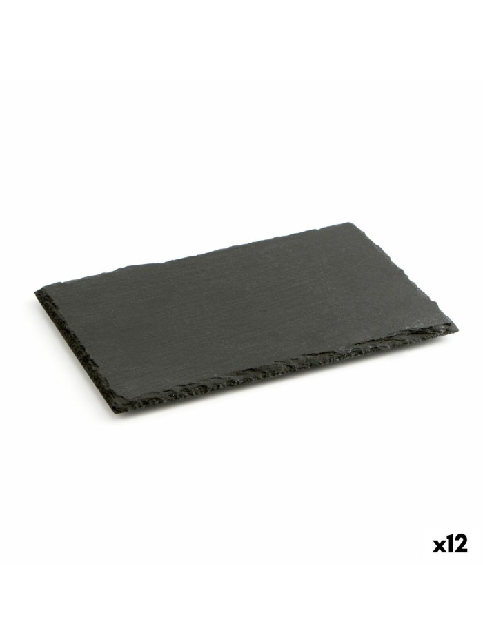 Slate Effect Ceramic Tray Quid Gastro Fun Black 30 x 20 cm (12 Units)