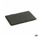 Bandeja de Cerámica Efecto Pizarra Quid Gastro Fun Negro 30 x 20 cm (12 Unidades)