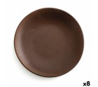 Flat Plate Anaflor Barro Anaflor Brown Ceramic Baked clay Ø 29 cm (8 Units)