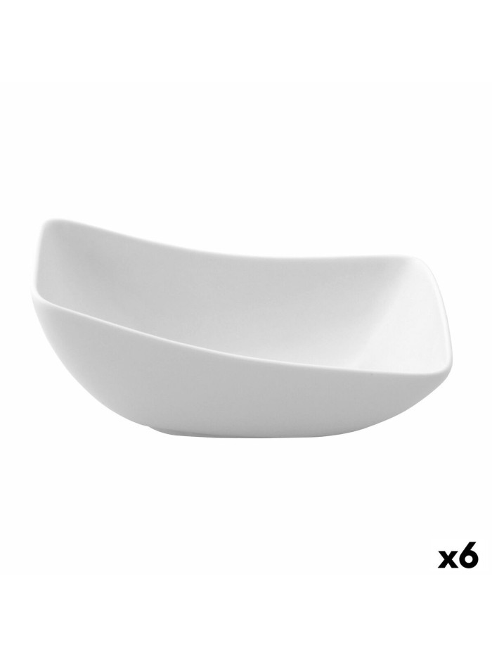 Bowl Ariane Vital Squared Ceramic White (Ø 14 cm) (6 Units)