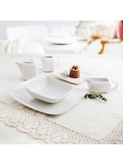 Bowl Ariane Vital Squared Ceramic White (Ø 14 cm) (6 Units)