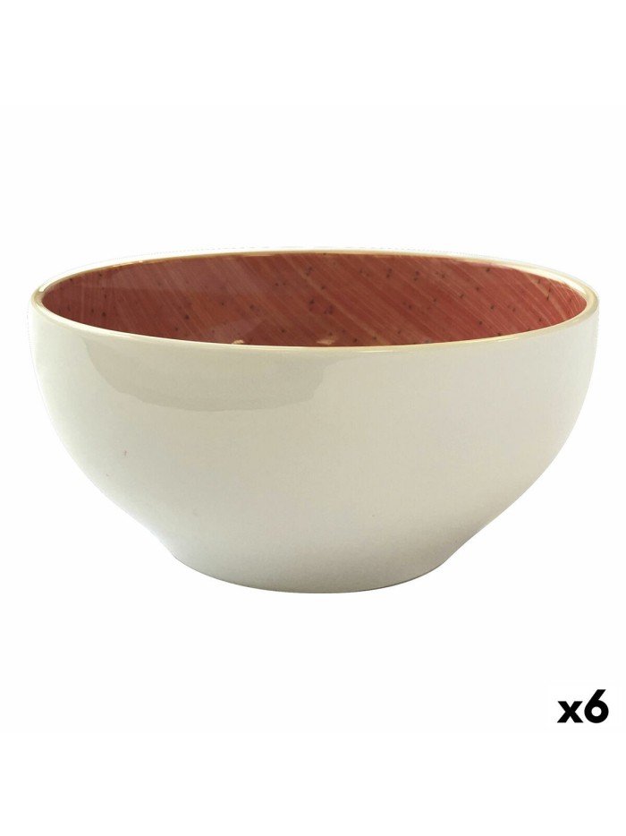 Bol Ariane Terra Cerámica Rojo (Ø 15 cm) (6 Unidades)