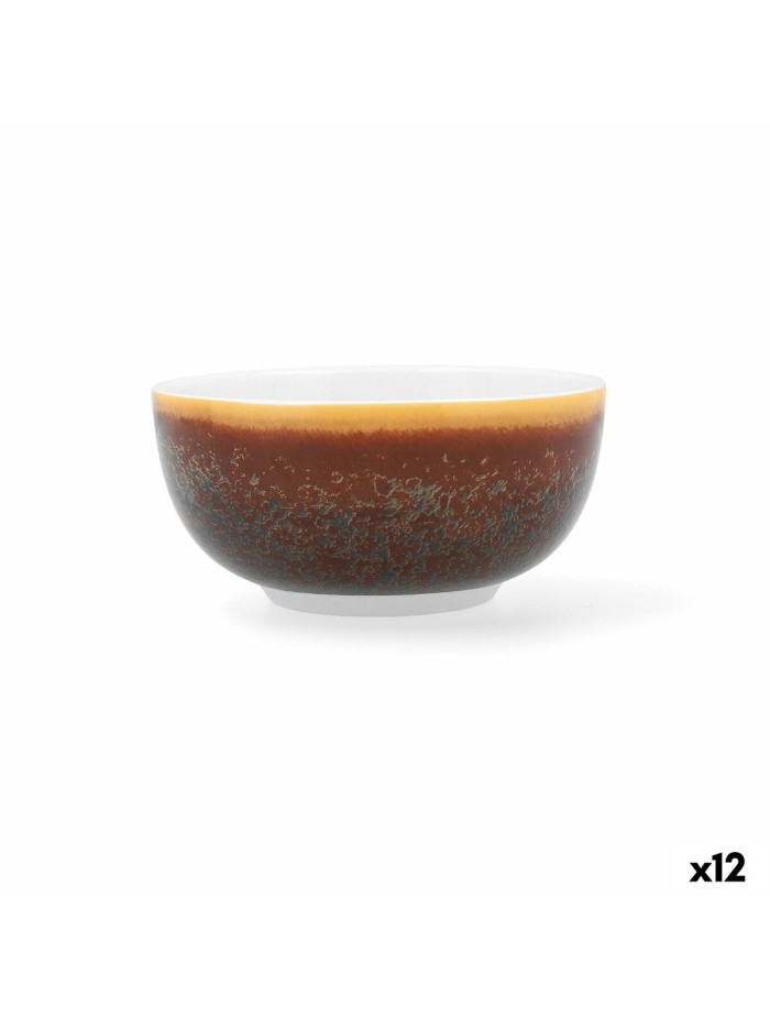 Bowl Ariane Coupe Decor Ceramic Brown (12 cm) (12 Units)