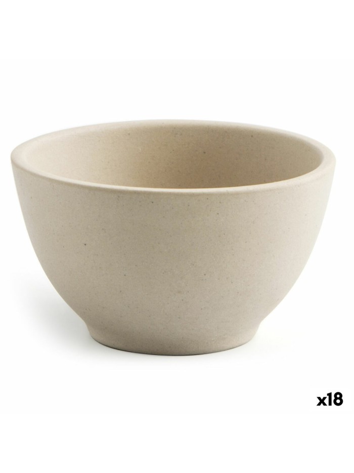 Bol Quid Mineral Céramique Beige (9 x 5 cm) (18 Unités)
