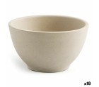 Bol Quid Mineral Cerámica Beige (9 x 5 cm) (18 Unidades)