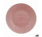 Assiette plate Rose verre (32,5 x 2 x 32,5 cm) (6 Unités)