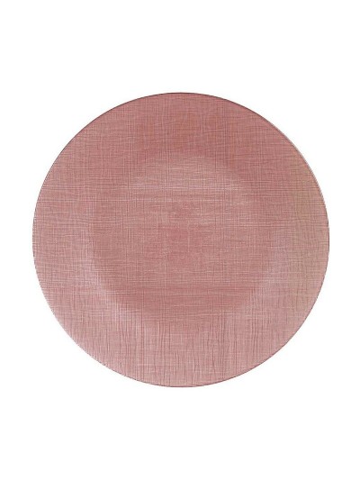 Plato Llano Rosa Vidrio (32,5 x 2 x 32,5 cm) (6 Unidades)
