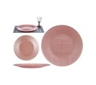 Plato Llano Rosa Vidrio (32,5 x 2 x 32,5 cm) (6 Unidades)