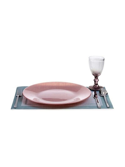 Assiette plate Rose verre (32,5 x 2 x 32,5 cm) (6 Unités)
