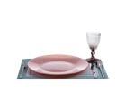 Assiette plate Rose verre (32,5 x 2 x 32,5 cm) (6 Unités)