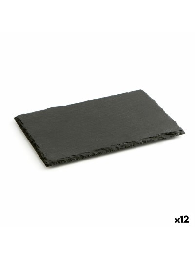 Bandeja de Cerámica Efecto Pizarra Quid Gastro Fun Negro (20 x 13 cm) (12 Unidades)
