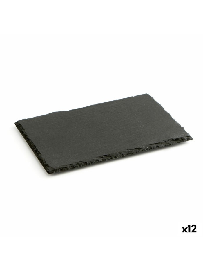 Bandeja de Cerámica Efecto Pizarra Quid Gastro Fun Negro (20 x 13 cm) (12 Unidades)