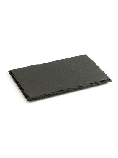 Slate Effect Ceramic Tray Quid Gastro Fun Black (20 x 13 cm) (12 Units)