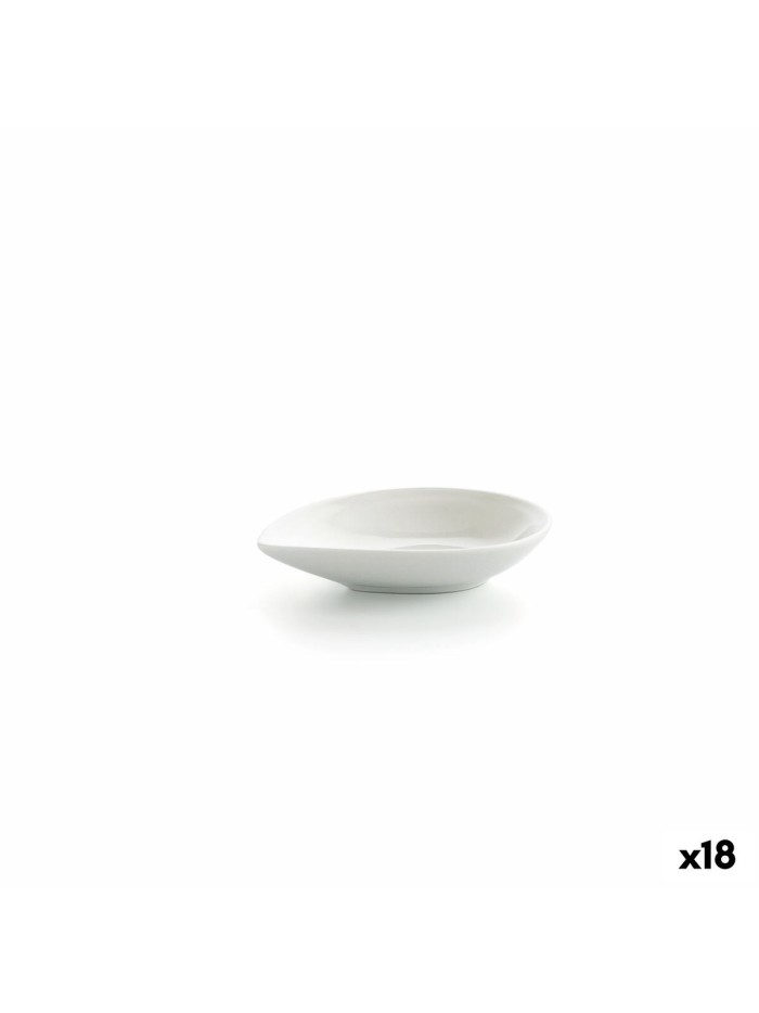 Bol Ariane Alaska Volet Mini Céramique Blanc (10 x 8 x 2,2 cm) (18 Unités)
