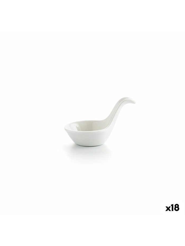 Bowl Ariane Alaska 9,6 x 5,9 cm Spoon Mini Ceramic White (18 Units)