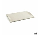 Plateau apéritif Quid Mineral Gres Beige Céramique 30 x 18 cm (6 Unités)