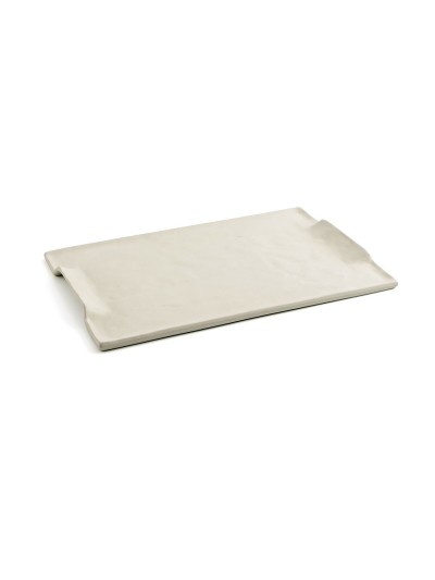 Bandeja de Aperitivos Quid Mineral Gres Beige Cerámica 30 x 18 cm (6 Unidades)