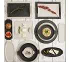 Snack tray Quid Mineral Gres Black Ceramic 35 x 23 cm (6 Units)