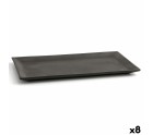 Bandeja de Aperitivos Quid Mineral Gres Negro Cerámica 15 x 30 cm (8 Unidades)