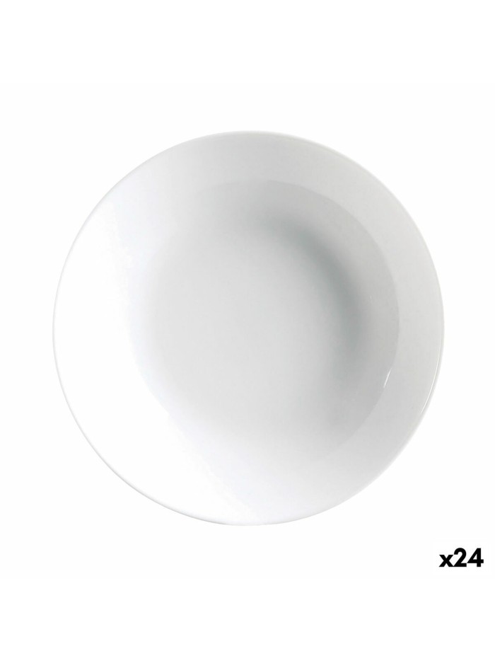 Assiette creuse Luminarc Diwali 20 cm Blanc verre (24 Unités)
