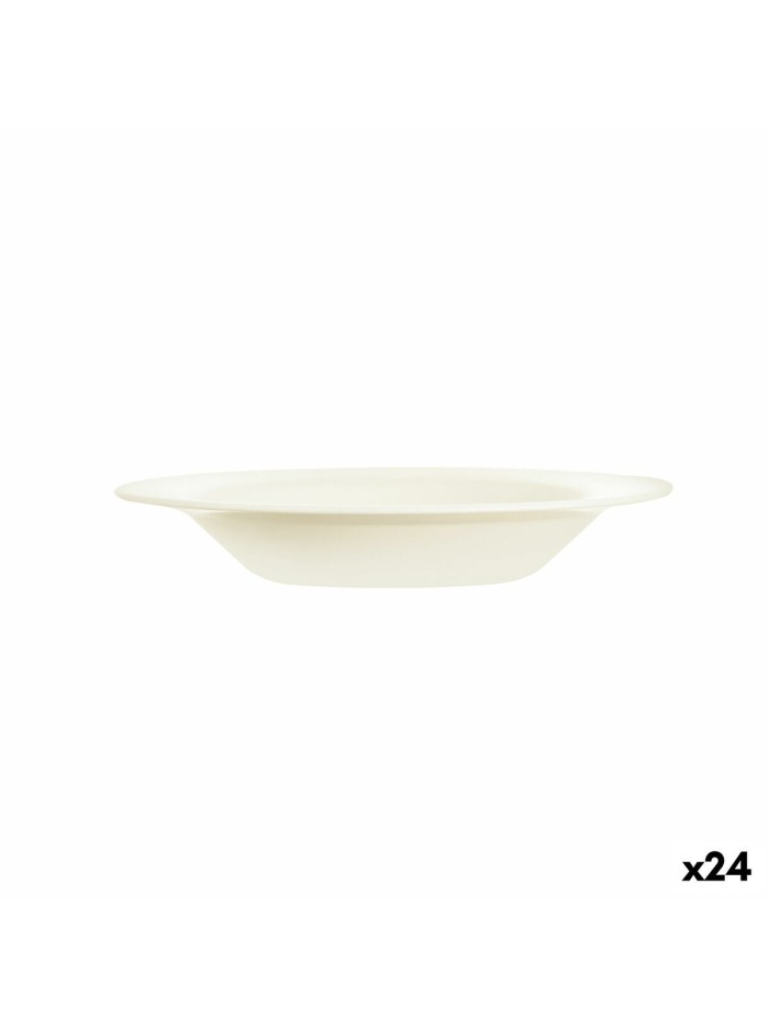 Deep Plate Arcoroc Intensity Beige Glass (22 cm) (24 Units)